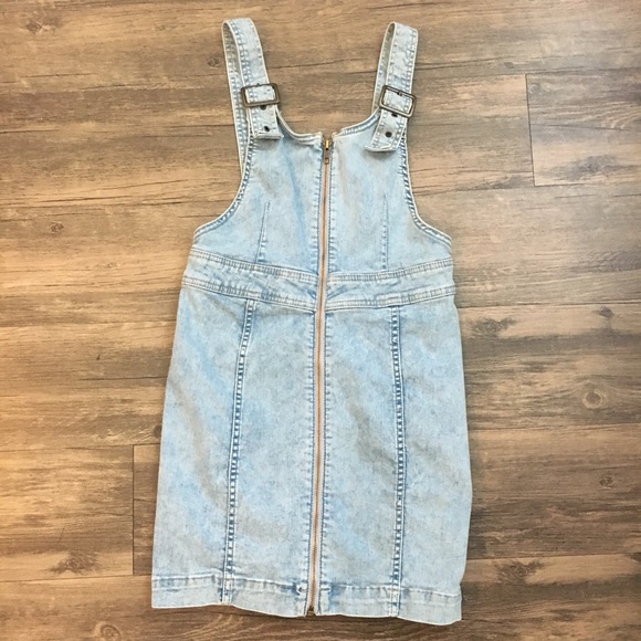 Free People Dresses & Skirts - FREE PEOPLE Denim Overalls Dress W/ Front Zipper